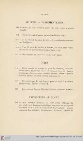 Galons - Passementeries (Nr. 541 - 545)