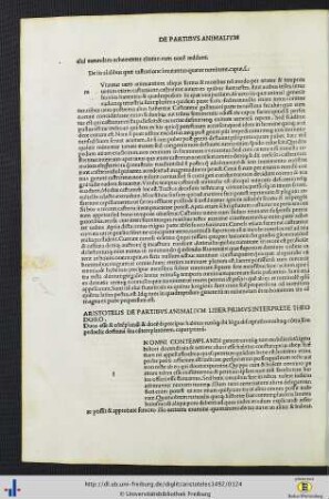 De Partibus Animalium.