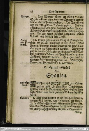 V. Haupt-Stück Von Spanien