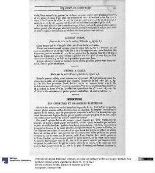Les Cent-un coiffeurs de tous les pays: Monture des ceintures et brasselets élastiques