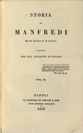 Storia di Manfredi Re di Sicilia e di Puglia, 2