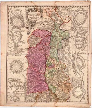 Theatrum Belli ad Rhenum Superior : nec non Munimentorum tum Imperialium, tum Gallicorum ichnographica exhibitio