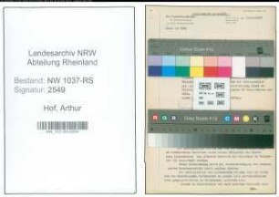 Entnazifizierung Arthur Hof , geb. 17.07.1900 (Stadtinspektor)