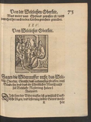 XXV. Von Weltlicher Oberkeit.