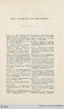 Table alphabétique par noms d'auteurs