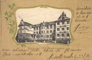 Postkartenalbum. "Karlsruhe - Neue Kunstgewerbeschule". Kunstgewerbeschule