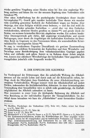 X. Der Einfluß des Alkohols