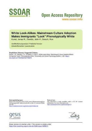 White Look-Alikes: Mainstream Culture Adoption Makes Immigrants "Look" Phenotypically White