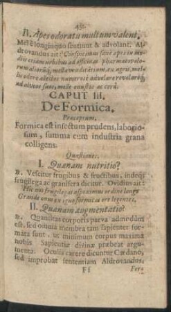 Caput III. De Formica