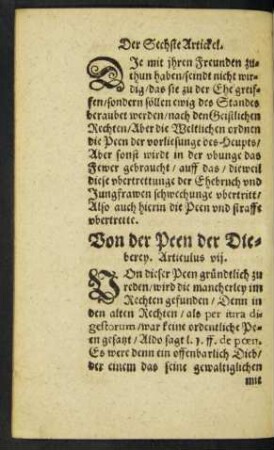 Von der Peen der Dieberey. Articulus vii.