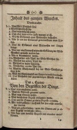 Inhalt des gantzen Werckes.