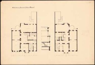 Wohnhaus Heinrich & Julius Maass, Berlin: 2 Grundrisse, 1 Schnitt