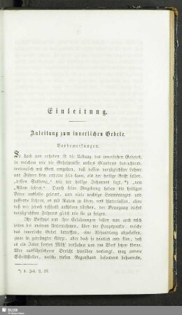 Einleitung. Anleitung zum innerlichen Gebete
