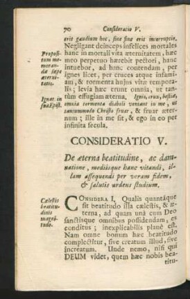 Consideratio V. De aeterna beatitudine, ...