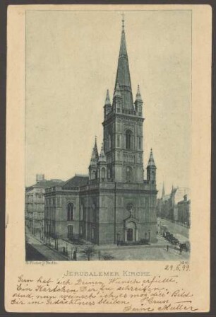 Ansichtskarte „Jerusalemer Kirche“ an der Jerusalemer Straße