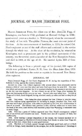 FOGG, JEREMIAH, MAJOR, 2nd New Hampshire Regiment.