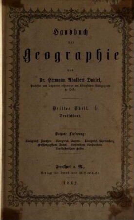Handbuch der Geographie. 3, Deutschland nach seinen physischen und politischen Verhältnissen