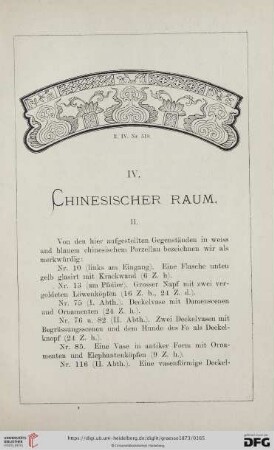 IV. Chinesischer Raum