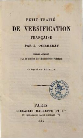 Petit traité de versification française