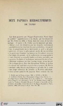 Deux papyrus hiéroglyphiques de Tanis