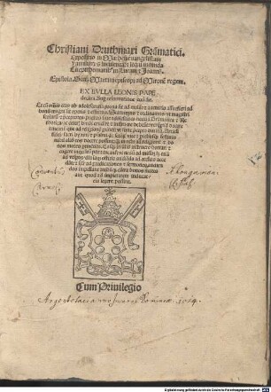 Christiani Druthmari Gra[m]matici. Expositio in Matheu[m] euangelistam Familiaris luculenta: et lectu iucunda Cu[m] epithomatib[us] in Lucam et Joanne[m]. Epistola. San. Martini episcopi ad Mirone[m] regem ...