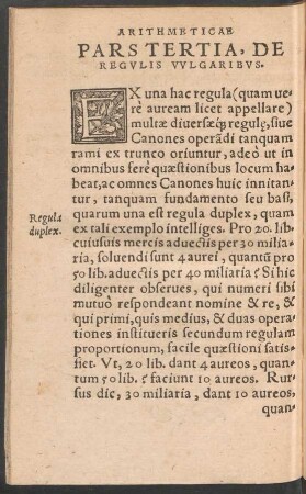 Pars Tertia, De Regulis Vulgaribus.