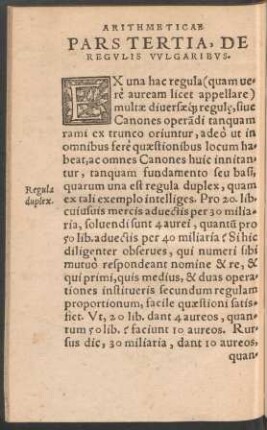 Pars Tertia, De Regulis Vulgaribus.