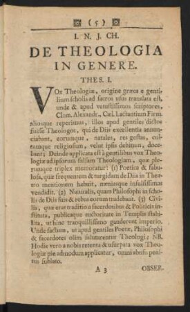 De Theologia In Genere.