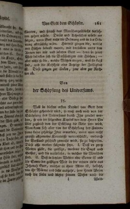 Von der Schöpfung des Universums.