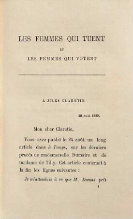Les femmes qui tuent et les femmes qui votent
