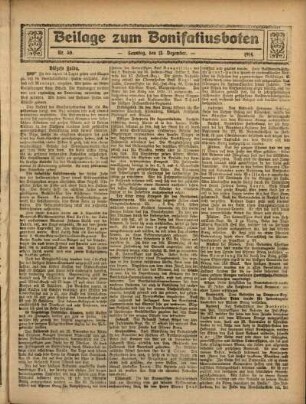 Ausgabe vom Sonntag, den 13. Dezember 1914.