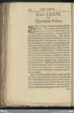 Cap. LXXVI. De Quartana Febre
