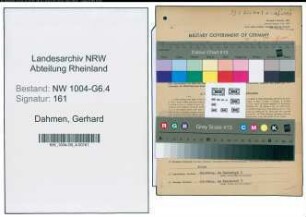 Entnazifizierung Gerhard Dahmen , geb. 20.12.1899 (Vorarbeiter)