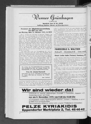 Protokoll der Mitgliederversammlung des EBV von 1875 am Montag dem 13. Oktober 1975, Im ACC