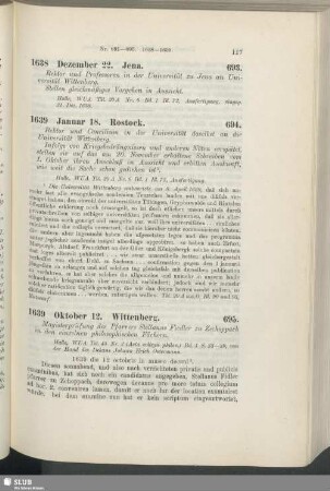 694. 1639, Januar 18. Rostock