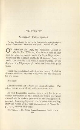 Chapter XV. Governor Taft - 1901-2