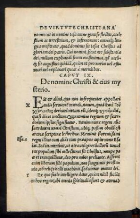 Caput IX. De nomine Christi & eius mysterio.