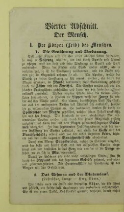 Vierter Abschnitt. Der Mensch