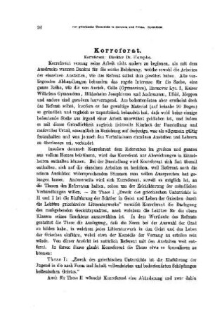 Der griechische Unterricht in Secunda und Prima : [Korreferat]