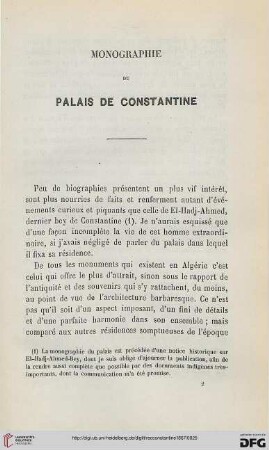 Sér. 2: Monographie du Palais de Constantine