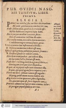 Pub. Ovidii Nasonis Tristium, Liber Primus. Elegia I.