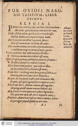 Pub. Ovidii Nasonis Tristium, Liber Primus. Elegia I.