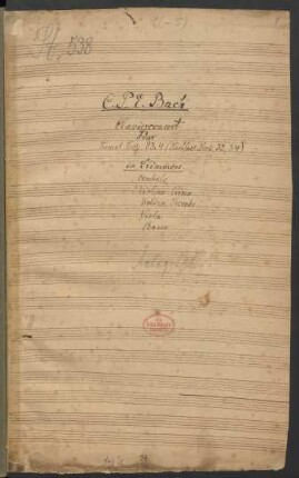 Konzerte; cemb, strings; F-Dur; H 443; Wq 33
