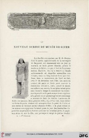 3. Pér. 9.1893: Le nouveau scribe du Musée de Gizeh