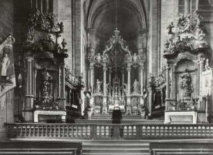 Worms, Dom : Worms. Dom Sankt Peter (1130-1181). Inneres. Blick in den Ostchor mit Hauptaltar (1741/1742; B. Neumann)