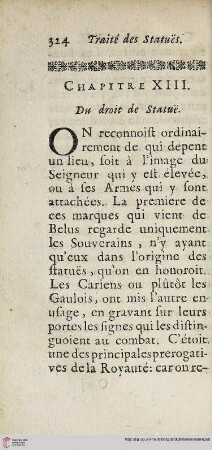 Chapitre XIII: Du droit de statue