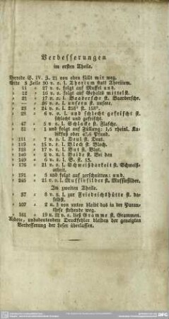 Verbesserungen im ersten Theile