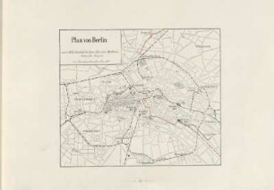 Karte: Plan von Berlin. Elektr. Straßenbahn Gesundbrunnen - Pankow u. Behren-Str. - Treptow