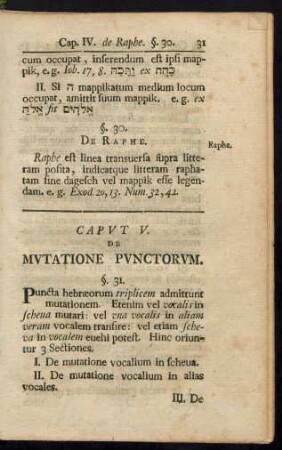 Caput V. De Mutatione Punctorum