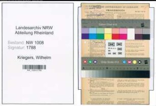 Entnazifizierung Wilhelm Kriegers , geb. 02.04.1897 (Maurer)